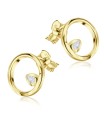 Circle Shaped With CZ Stone Silver Ear Stud STS-5495